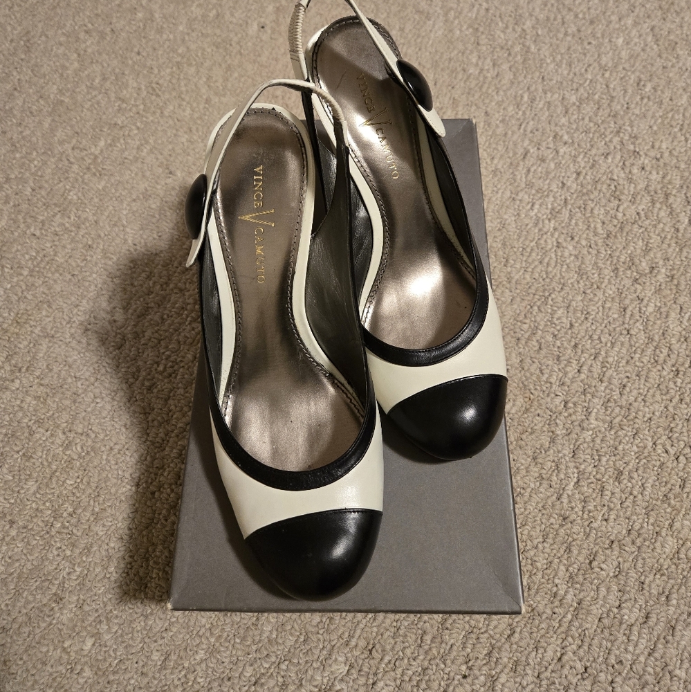 Color block sling pumps